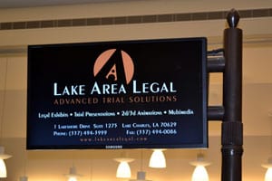 Lake Charles airport food court digital advertising monitor